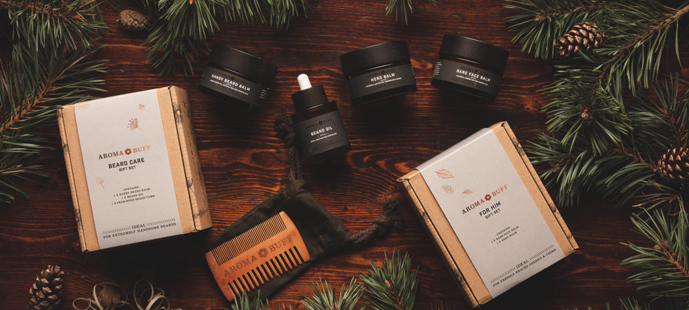 AromaBuff Men's Gift Sets - Beard Care Set, and Aftershave Balm Set