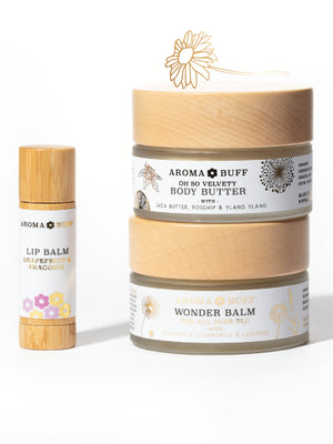 AromaBuff Wonder Balm, Body Butter and Lip Balm Gift Set