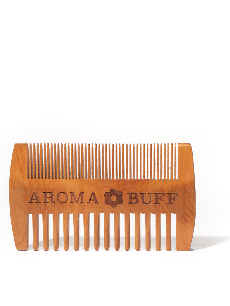 AromaBuff Pear-Wood Double Sided Beard Comb